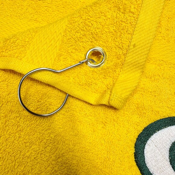 Green Bay Packers Golf Towel Embroidered Hand Towel Green Gold Sports Football - Picture 6 of 6
